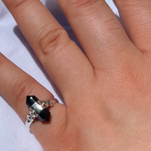 black onyx  women sterling silver ring 925 - Picture 6 of 6